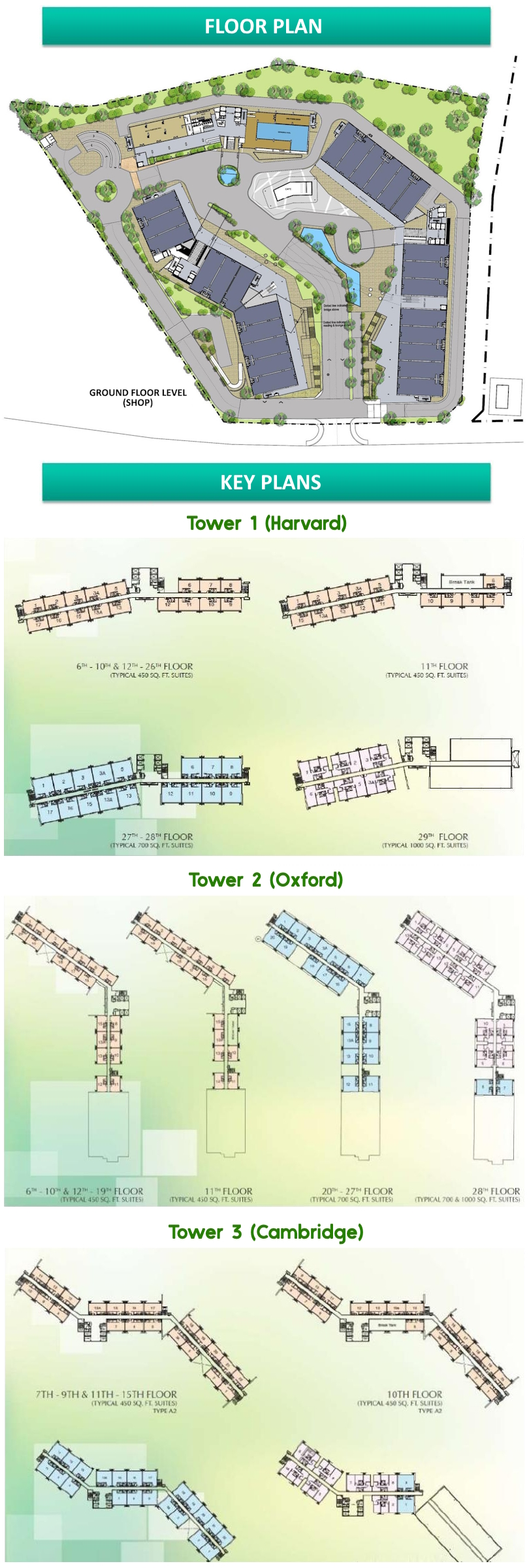 Garden Plaza Floor Plan and Key Plans